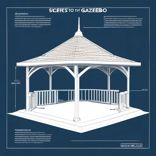 Альтанка з односхилим дахом у процесі будівництва
